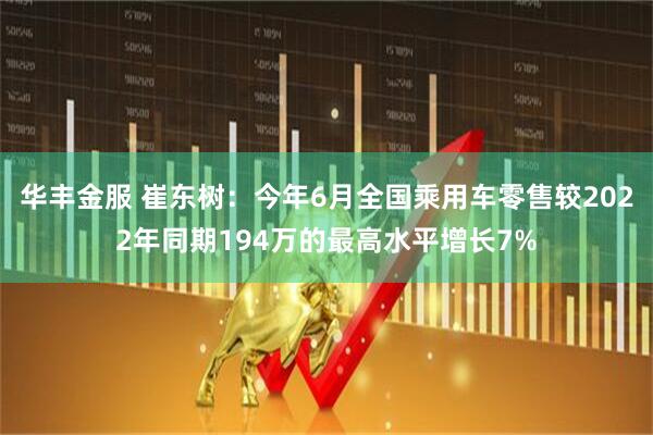 华丰金服 崔东树：今年6月全国乘用车零售较2022年同期194万的最高水平增长7%